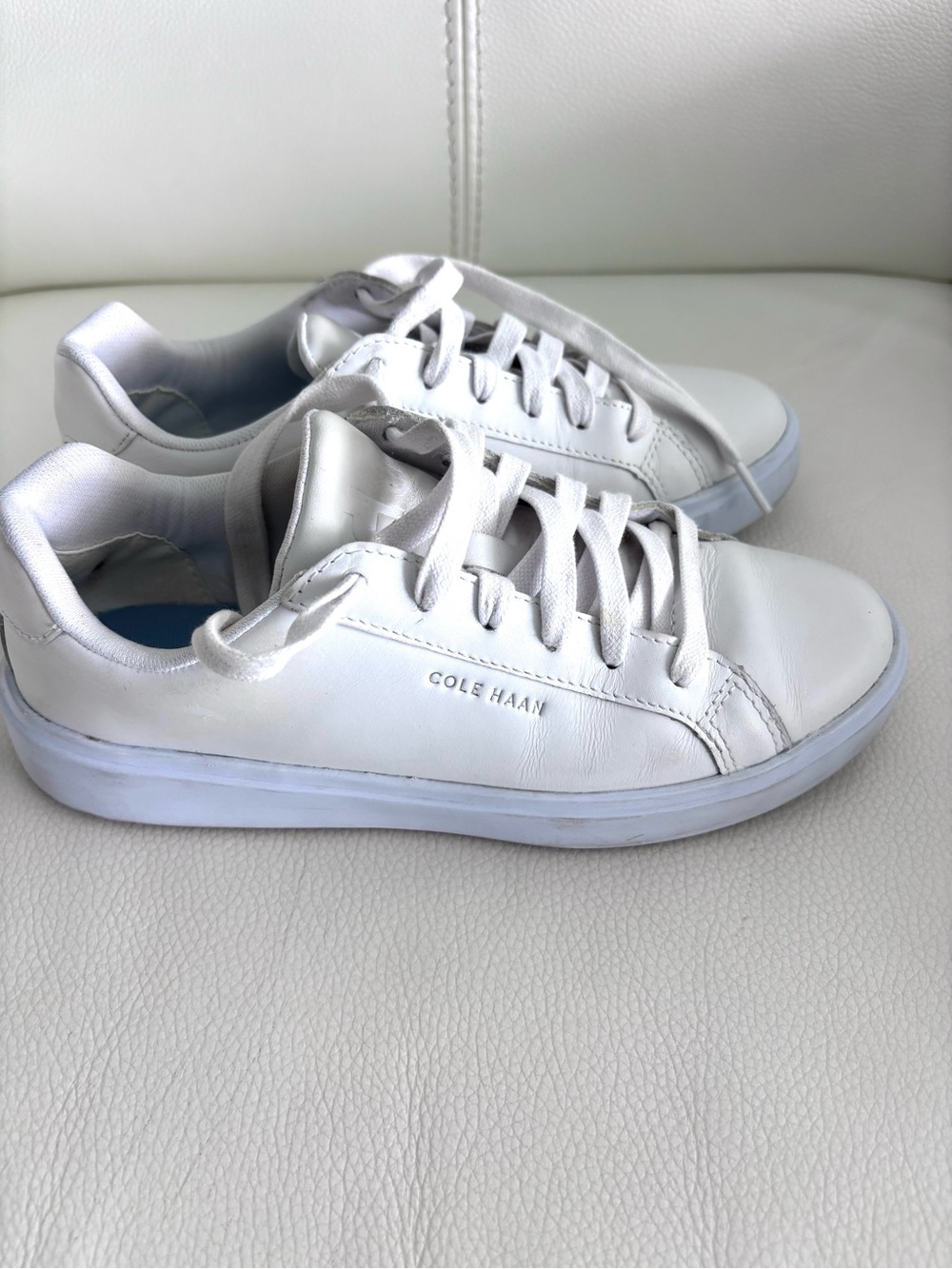 Cole Haan Grand Crosscourt Daily Lace-Up Low-Top Sneakers Size 6.5 White